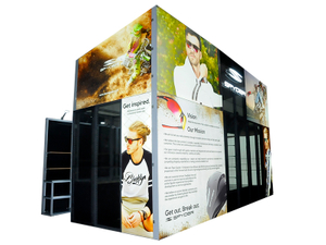 Cabina espositiva personalizzata per fondali personalizzati standard moderni 30x20ft per Expo